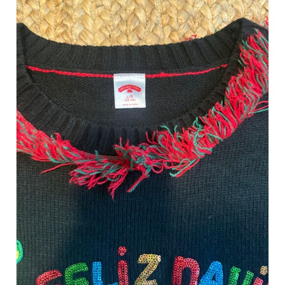 Women’s Feliz Navidad Ugly Christmas Sweater Size Large Holiday Time Sequins - Picture 5 of 6